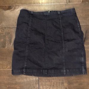 Black denim mini skirt